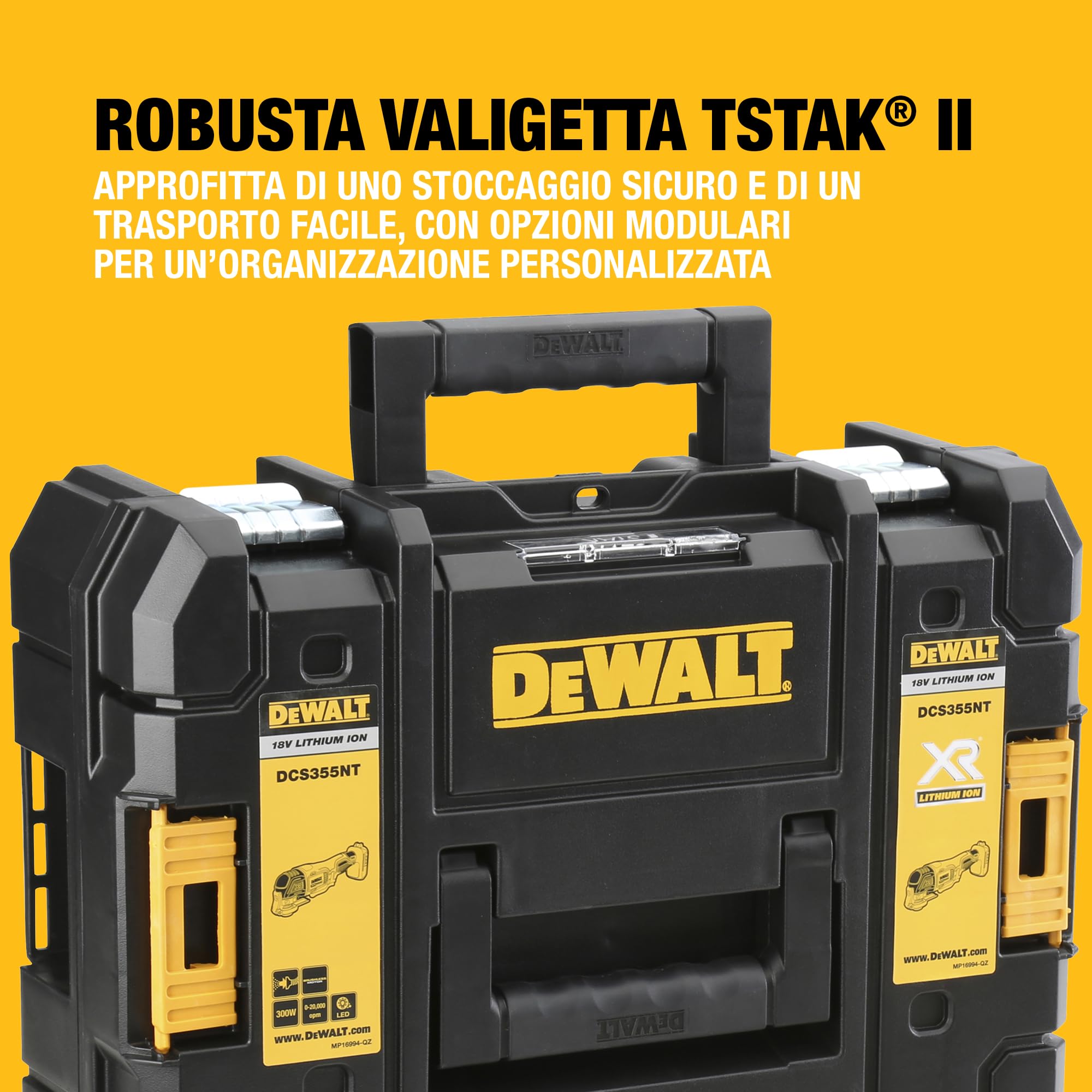 DEWALT Utensile oscillante senza spazzole 18V XR, in valigetta T-STAK senza batterie e caricabatteria, solo corpo macchina, DCS355NT-XJ