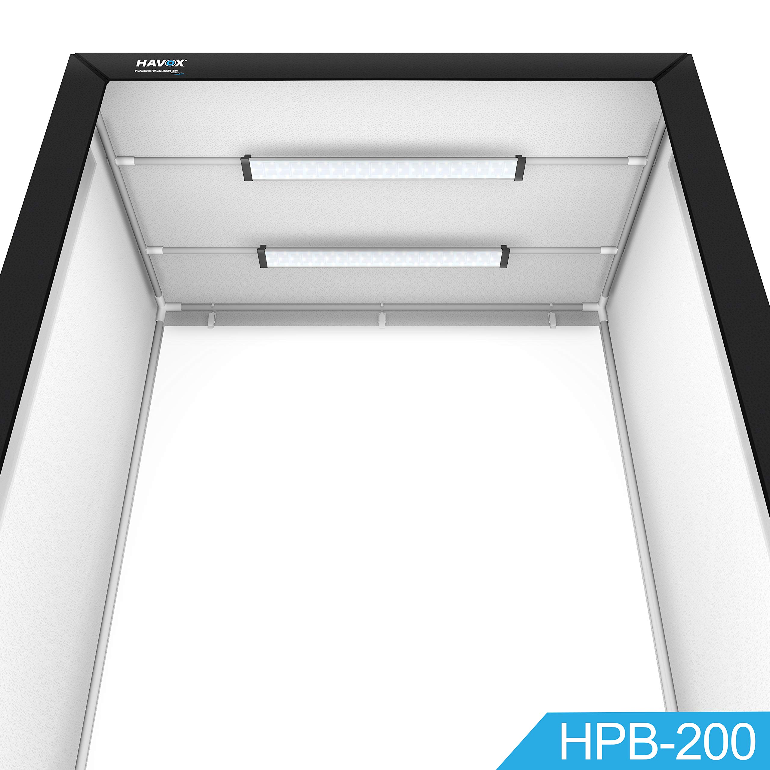 HAVOX - Studio Fotografico HPB-200 - Dimensioni 120x80x200cm - Illuminazione a LED "Luce del giorno" 5500k - 30,000 lumens - CRI 93 - Realizza le tue foto commerciali per e-commerce.