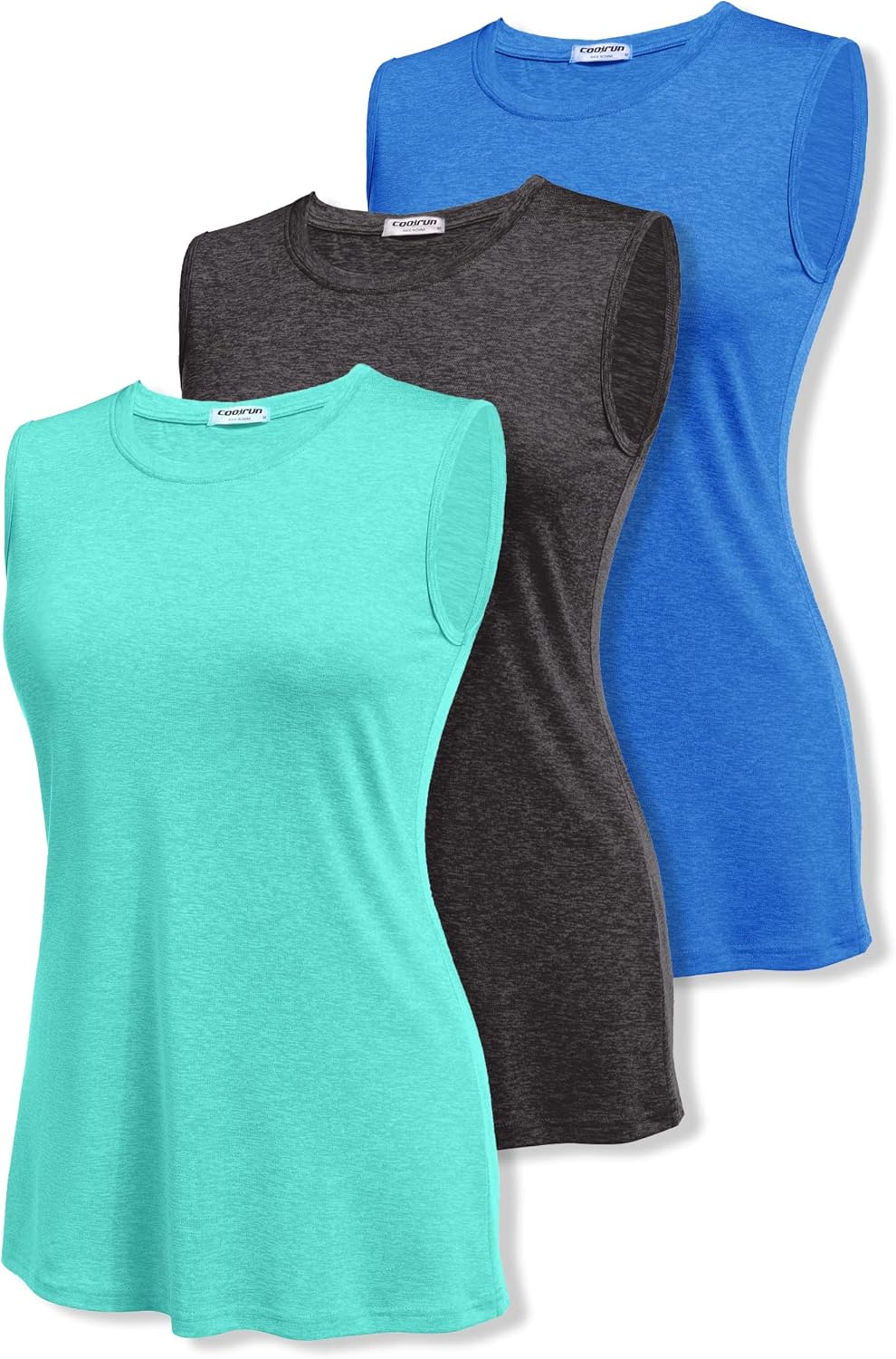 COOrun Women's Sleeveless Athletic Yoga Tank Tops Pack of 3