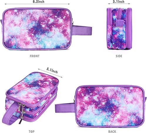 Miniatura 2 de Vipdeal Bolsa de aseo Galaxy para niñas, bolsa de aseo de viaje para adolescentes, bolsa de cosméticos, bolsa de maquillaje, bolsa impermeable para