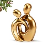 Gold Couples Bedroom Decor Statues, Anniversary Wedding Gift for Couple, Table Centerpieces TV Stand Bookshelf Knick Knacks Modern Living Room Dresser Nightstand Decor Figurines