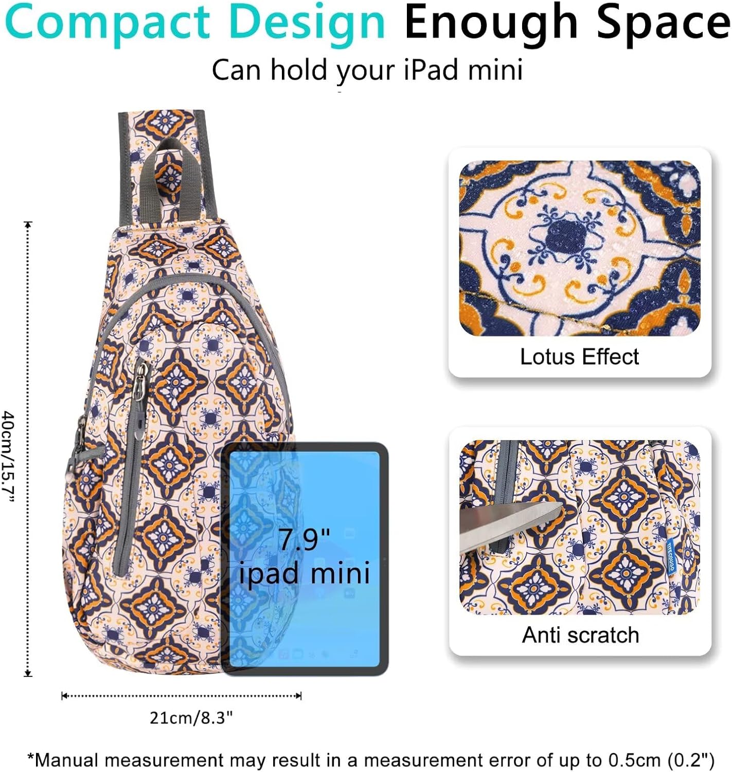 TITECOUGO Small Sling Bag, Lightweight Crossbody Backpack for Men Women, Shoulder Bag for Sports and Outdoor - Image 4