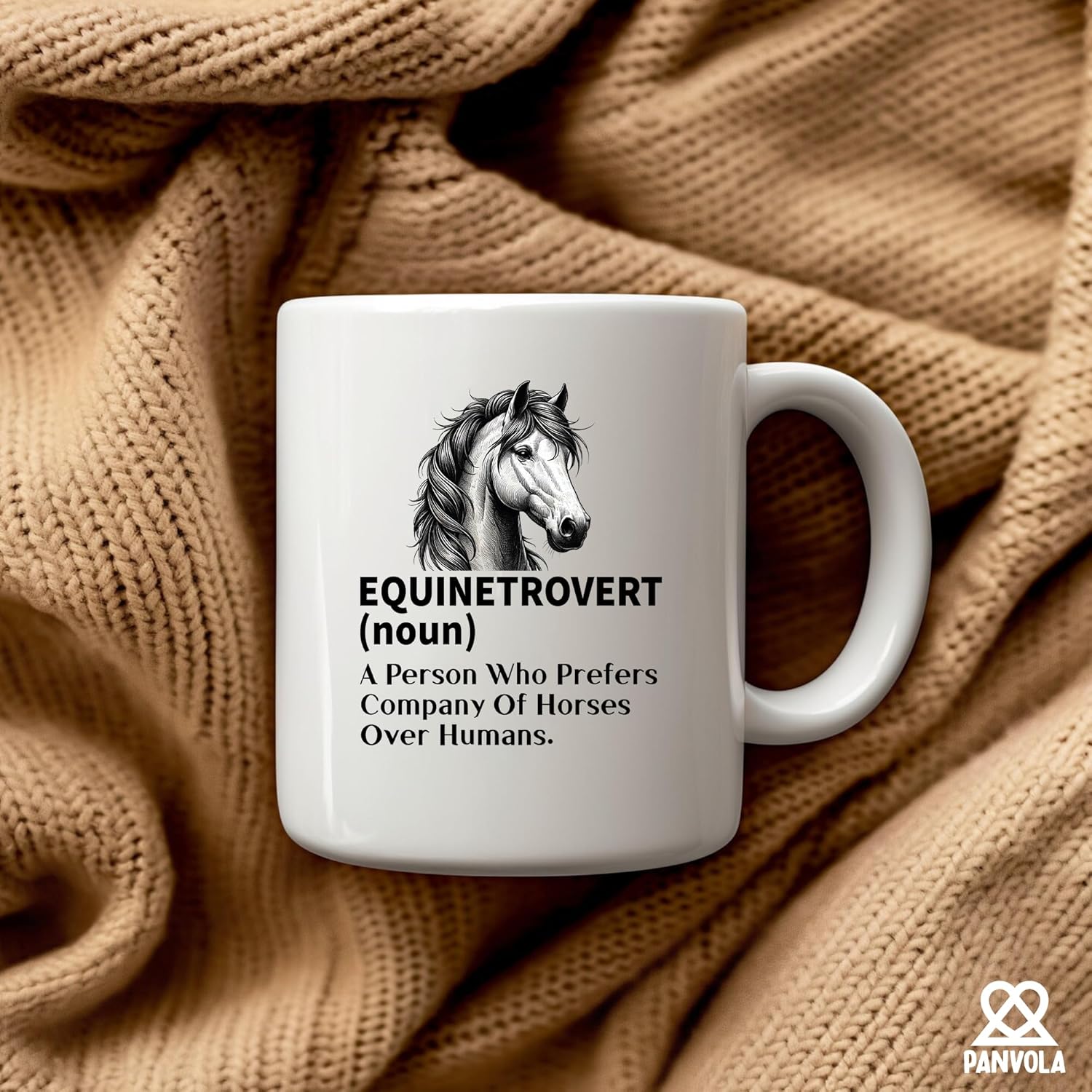 Panvola Equinetrovert Definition Mug Horse Lover Gifts For Women Men Equestrian Gifts From Mom Dad Friends Introvert Introverting Anti Social People Novelty Drinkware Ceramic Mug 11 oz White - Image 5