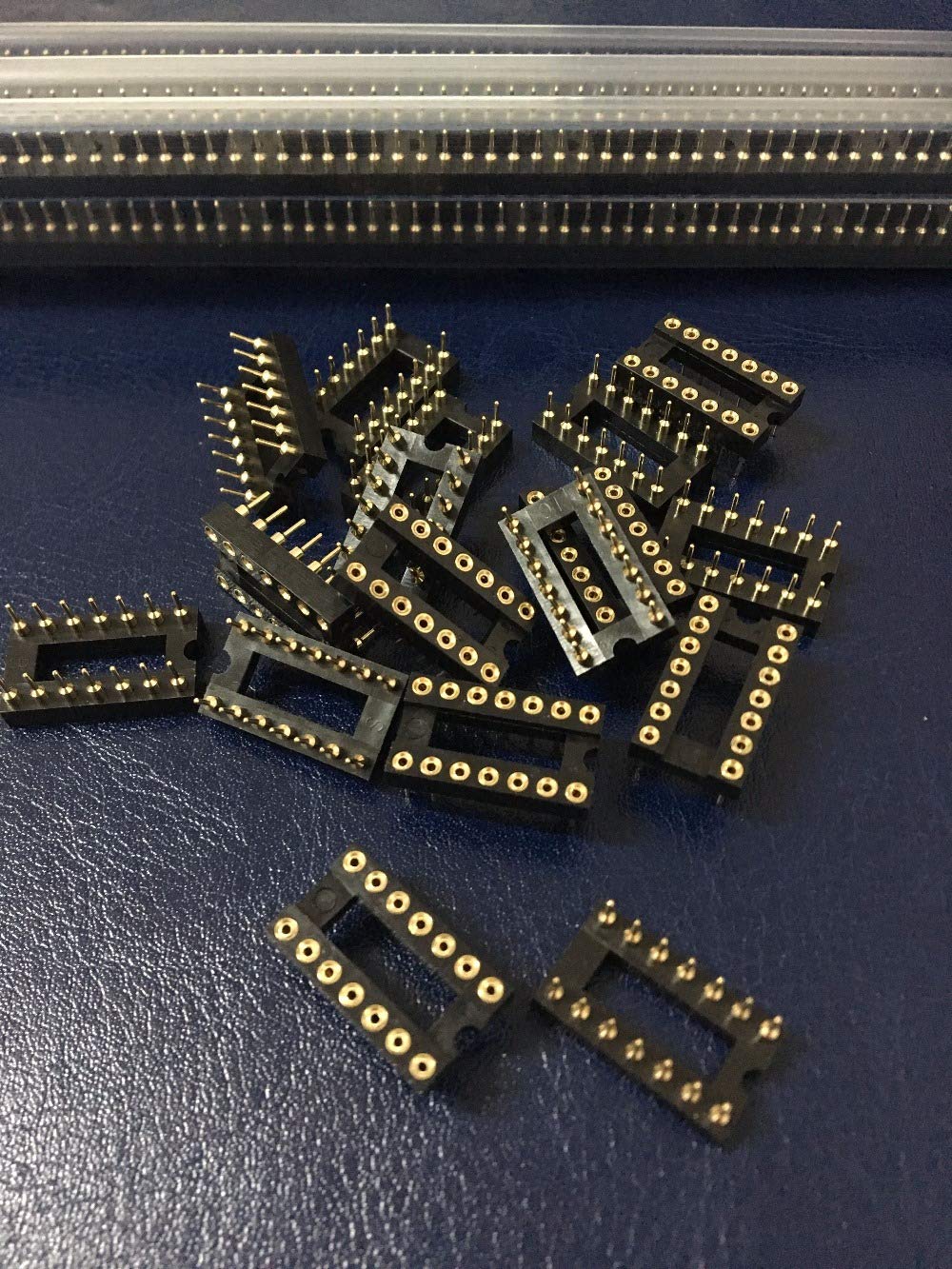 Gimax 14 PIN GOLD DIP IC SOCKET PANEL 2.54MM PITCH ADAPTER SWAP 100PCS