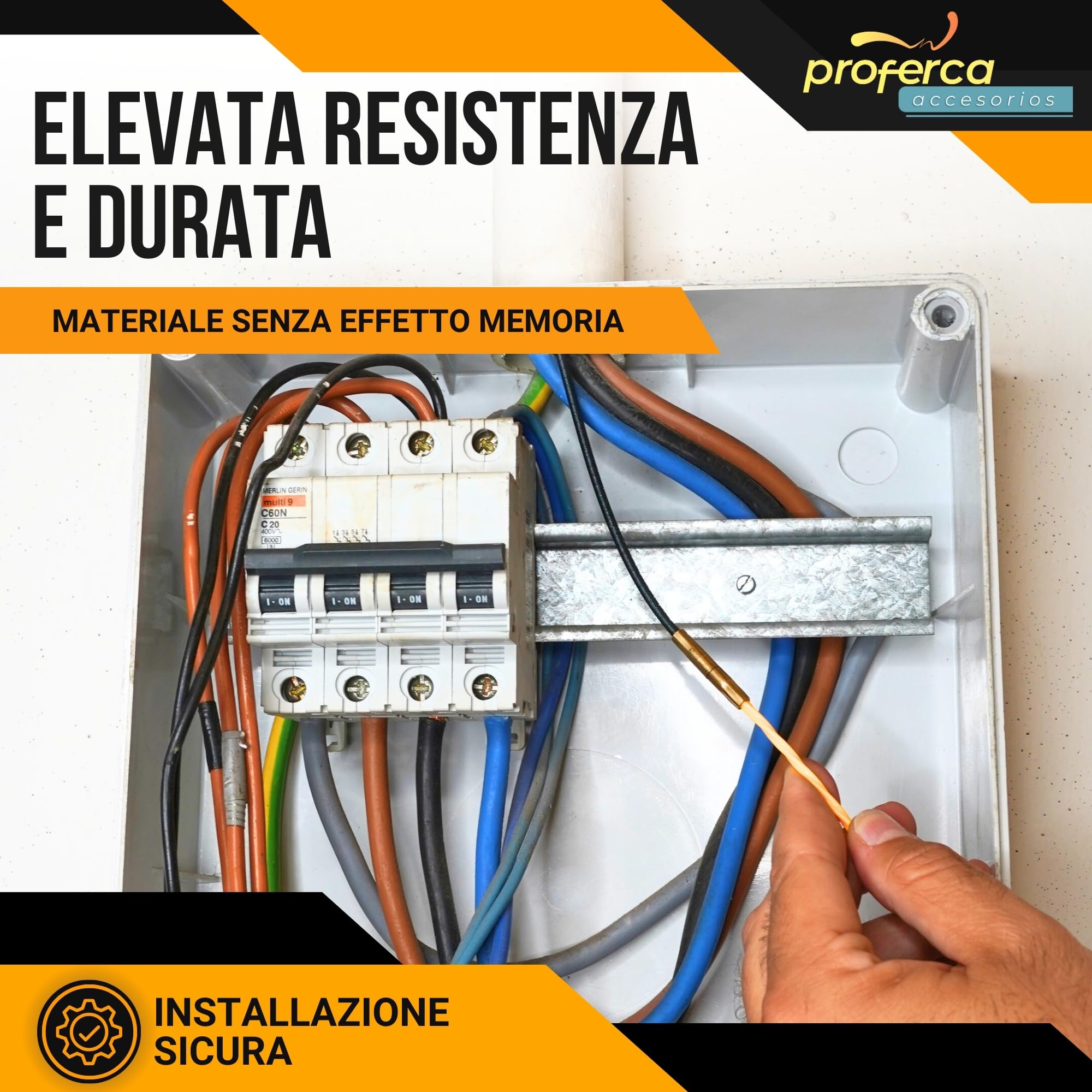 Kit di accessori di ricambio per sonda passacavi 3mm | 1 Occhiello tirante, 2 Testa flessibile | 3mm acciaio M4