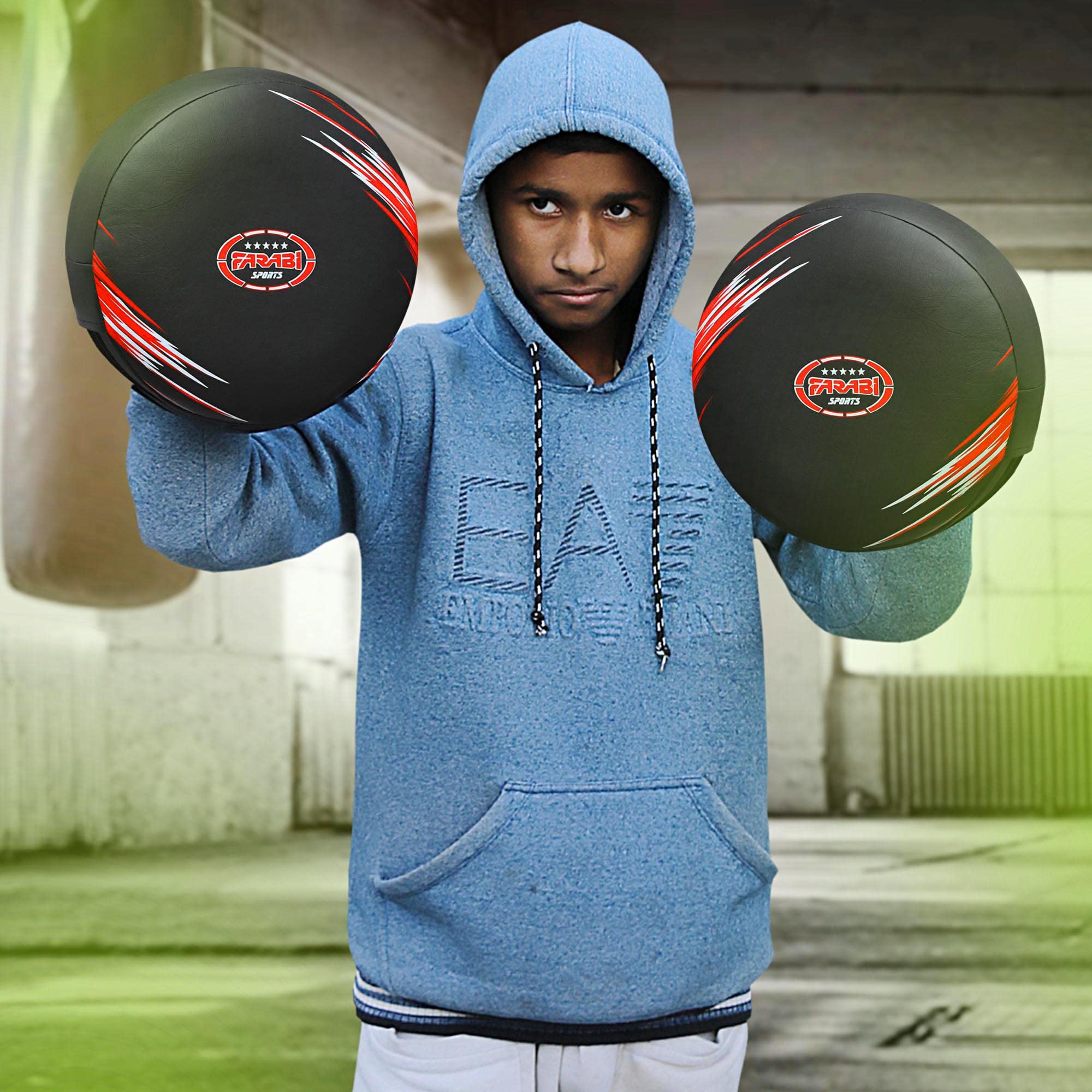 Farabi Sports Round pratzen Kunstleder Kickboxen pratzen Box pratzen für MMA, Muay Thai, Training und Kickboxen