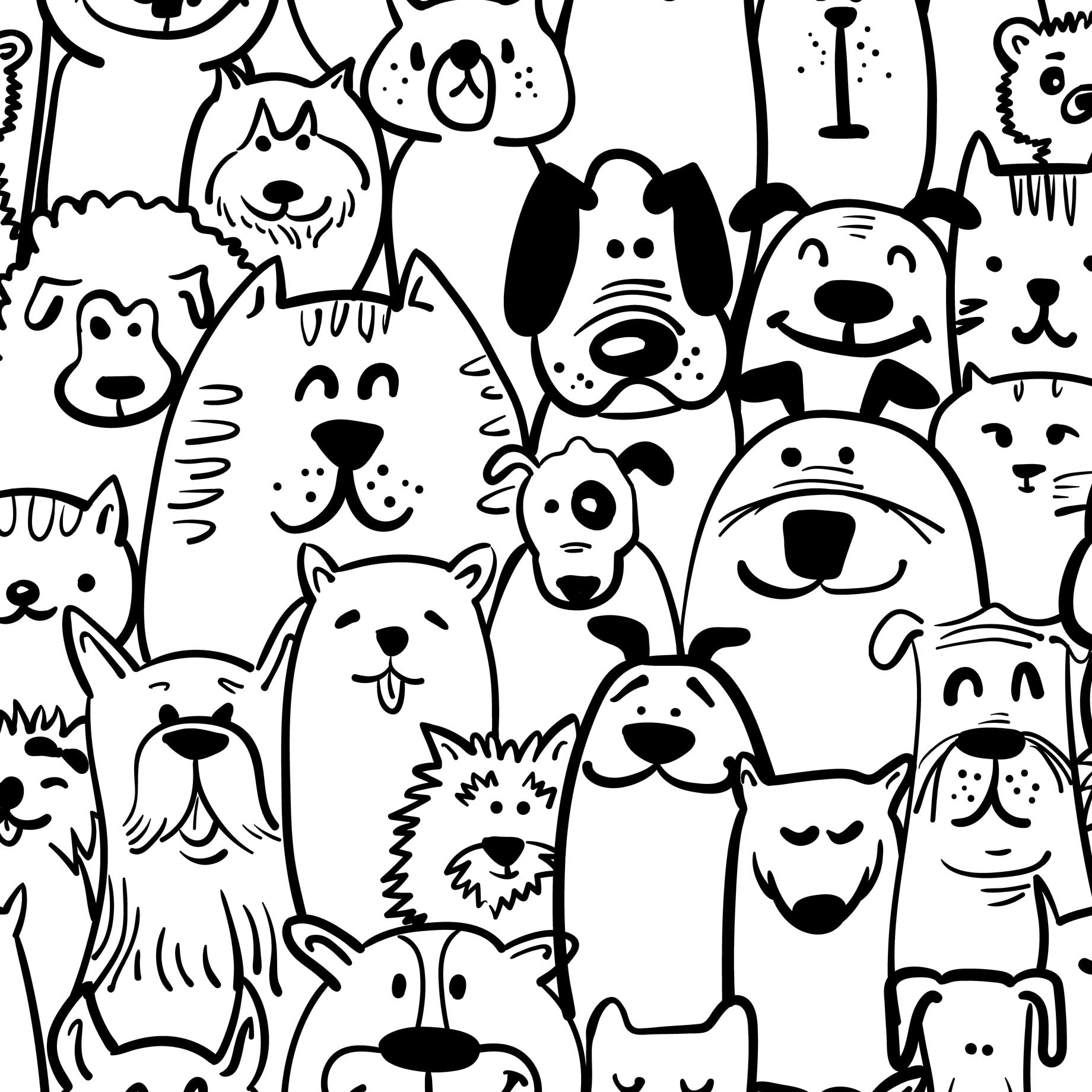 Papier peint autocollant 44cmx6m noir à motifs chiens moutons étanche en vinyle
