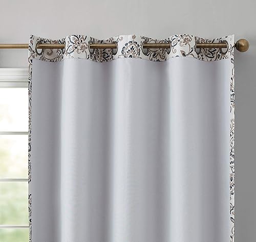 Miniatura 3 de HLC.ME - Paneles de cortina opaca Amalfi de 100% oscurecimiento total con forro térmico, para ventana de dormitorio, de seda artificial, con ojales,