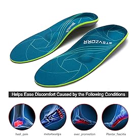 Full-Length Orthopedic Insoles for Plantar Fasciitis Arch Support for Flat Feet Heel Spurs and Foot Pain Running Shock Absorption Inserts