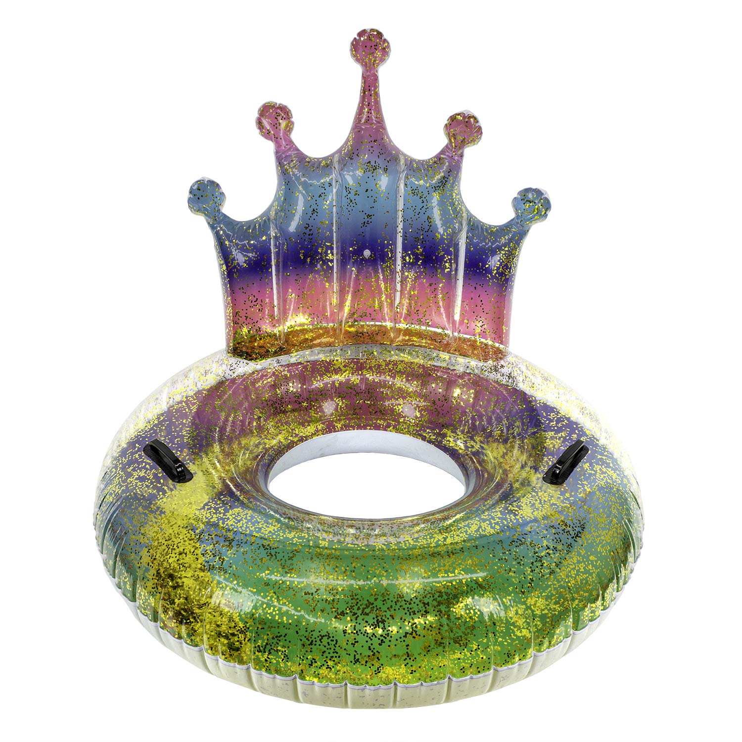 Poolmaster Inflatable Swimming Pool Float Inner Tube, Rainbow Glitter Tiara