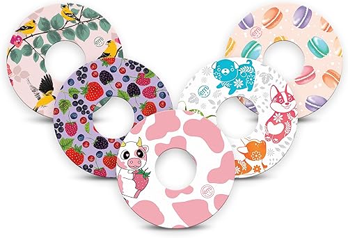 ExpressionMed - Parche adhesivo para Libre 3 (paquete de 5) - Fabricado en los Estados Unidos, impermeable, parte trasera dividida, cinta CGM