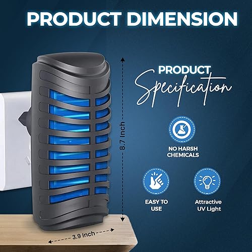 Miniatura 3 de TRAPPED Paquete de 2 insectos enchufables, mosquitos de insectos, interiores, mesita de noche, cocina, dormitorio, sala de estar, caja fuerte para