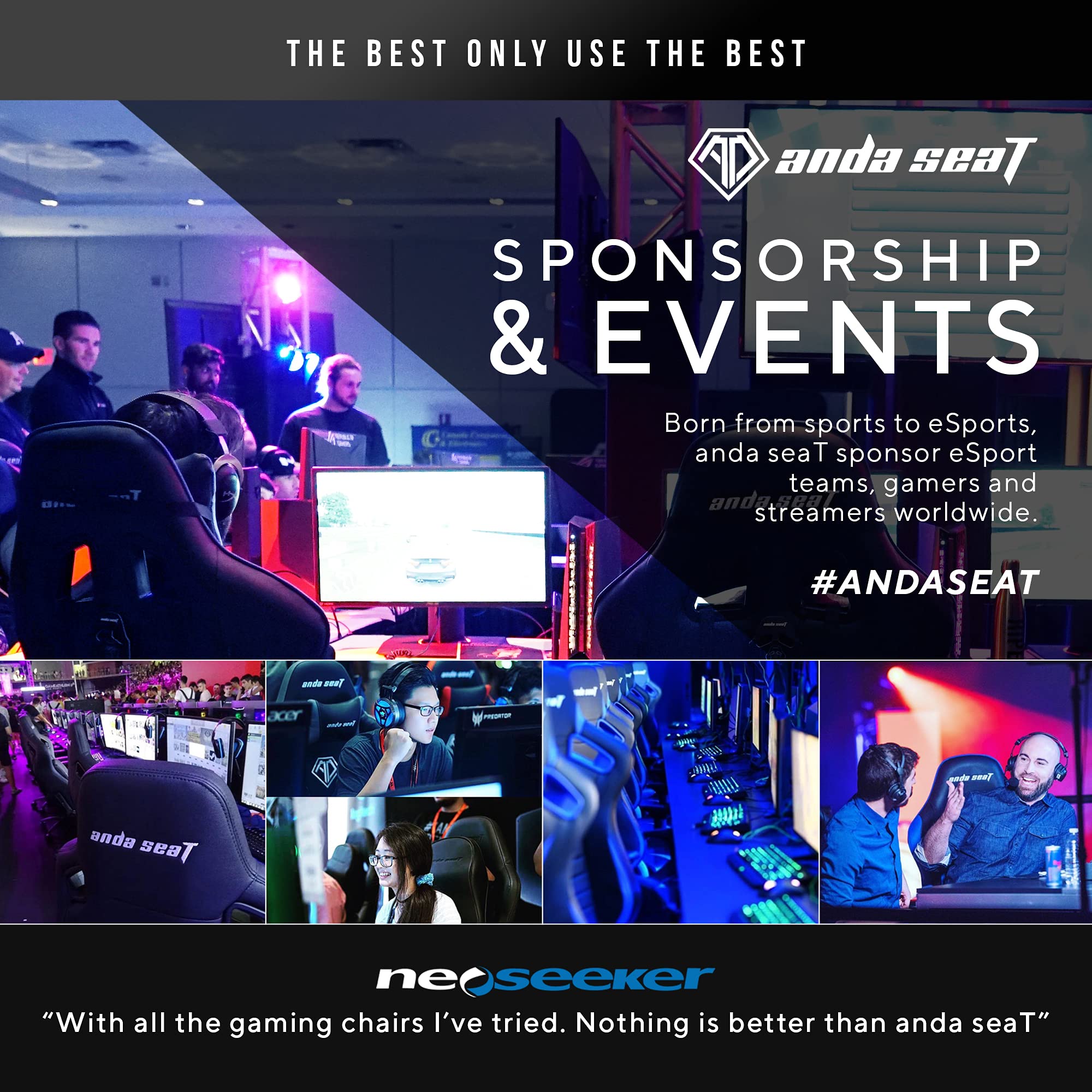 Anda Seat TPro 2 Pro Gaming Chair Black & Grey Premium Fabric Gaming