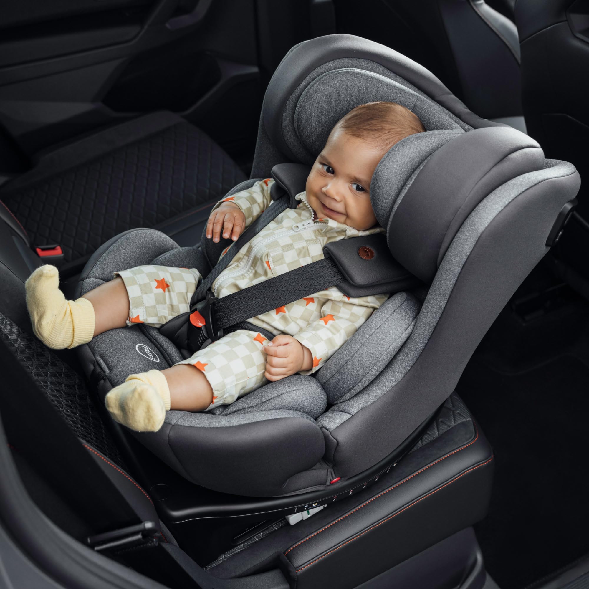 Bebeconfort EvolveFix i-Size Seggiolino Auto 0-36 kg, 360 girevole, 0-12 anni, 40-150 cm, Isofix, Reclinabile 5 posizioni, Regolabile in Altezza, Top Tether, Tessuti Traspiranti, Colorato di Nero