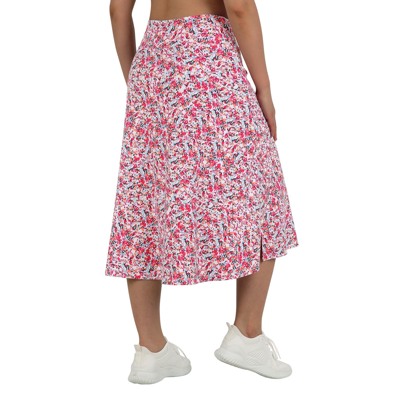 beroy Falda pantalón larga de 28 pulgadas para mujer con 2 bolsillos, falda modesta con pantalones cortos debajo de faldas largas de cintura alta