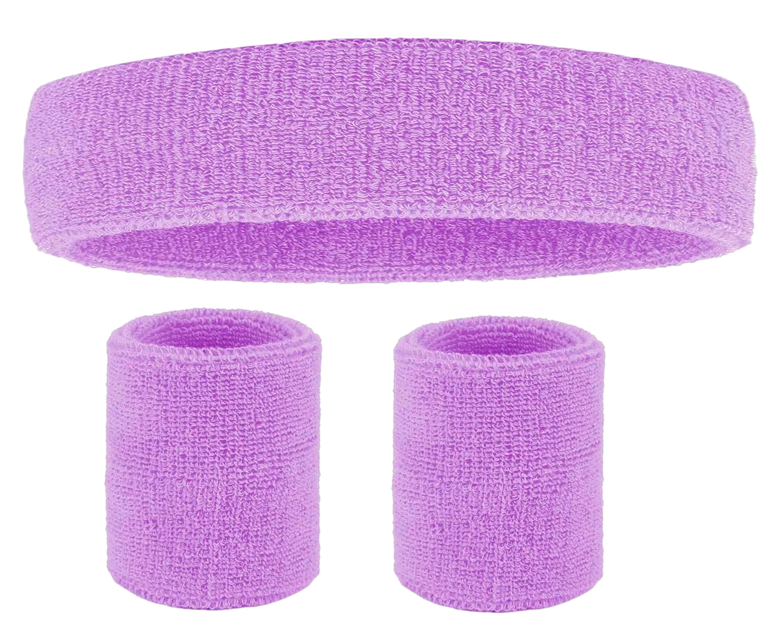 Juego de bandas para el sudor, bandas para el sudor para mujer, accesorios de entrenamiento para mujeres de los años 80 y 80