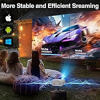 Vista 3 de [Auto Focus/4K Support] Projector with WiFi and Bluetooth, Native 1080P Outdoor Movie Projector with Auto Focus/4P6D Keystone/50% Zoom/PPT, DBPOWER