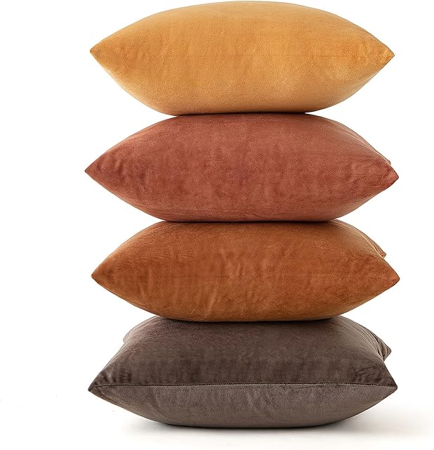 MIULEE 4 szt. Aksamitna poszewka na poduszkę Poduszka Poduszka Poduszki Kolory Gradients Nowoczesna Dekoracja Krzesła Łóżko Salon Sypialnia 40x40cm Seria Kolory Khaki