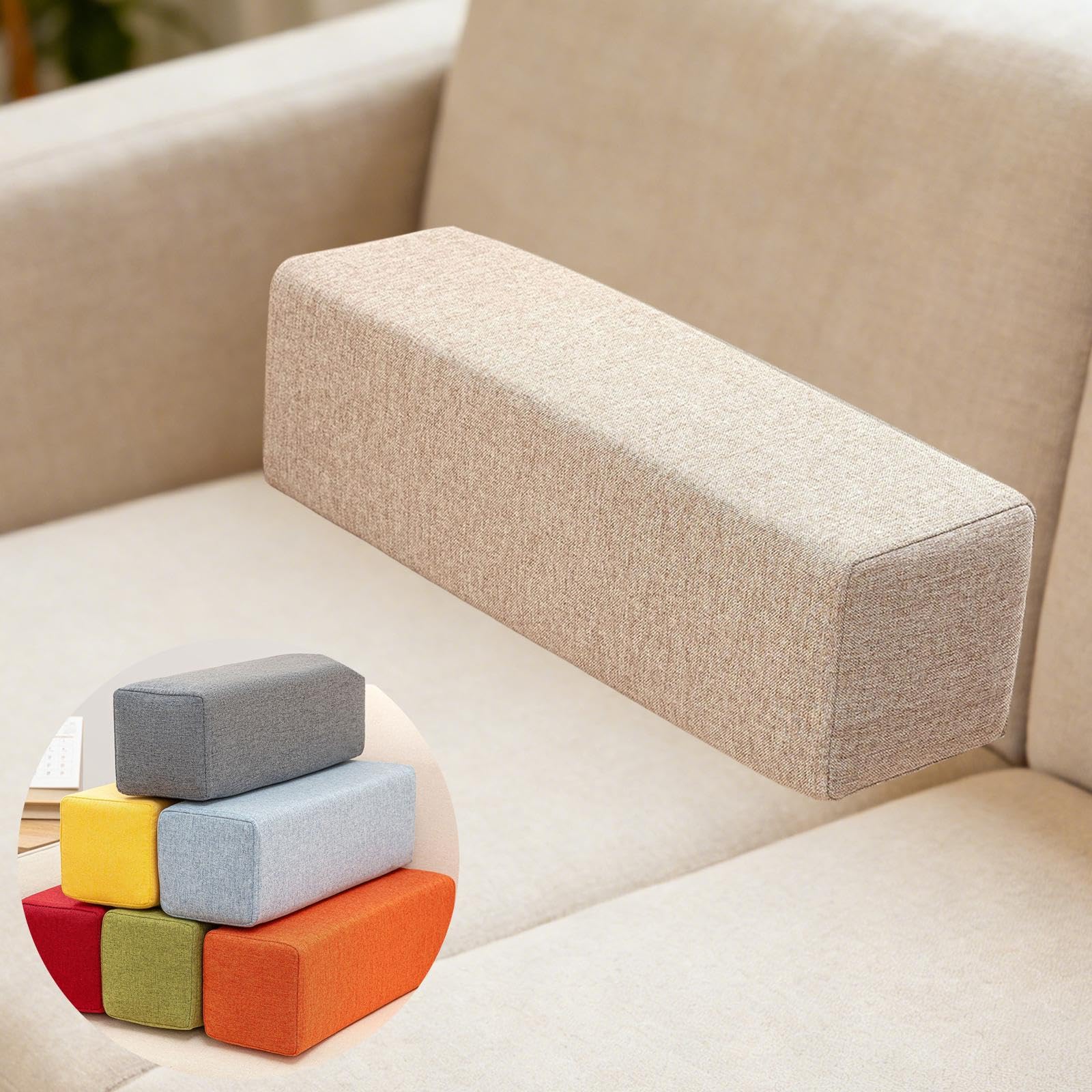 Apoyabrazos Lateral para Sofá, Cojín para Reposabrazos, Cabecero de Regalo, Soporte para, Esponja para Sillón, Dormitorio, Coche, Juegos Y, Café Ligero, Individual