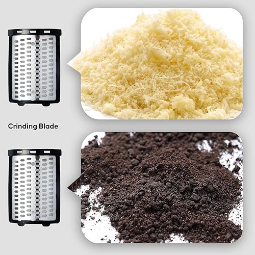 Miniatura 4 de Rallador eléctrico de queso, máquina de ensalada con motor de CC de 300 W, trituradora eléctrica con 5 formas diferentes de cuchillas, cortador