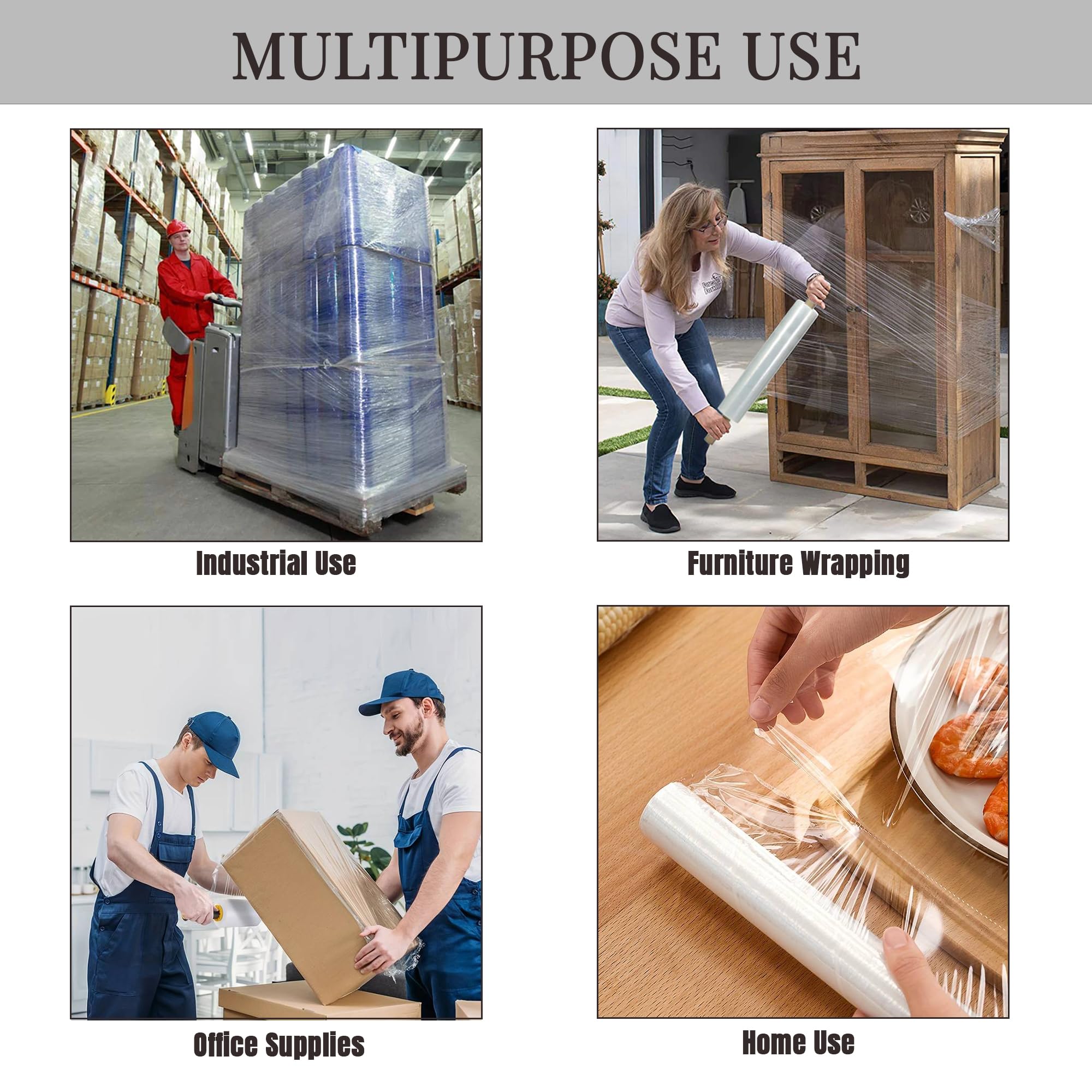 Rollo de celofán transparente para embalaje de manualidades, apto para alimentos, palés, ramo, floristería, papel de envoltura transparente (500 mm x 200 m x 23 mic, paquete de 9)