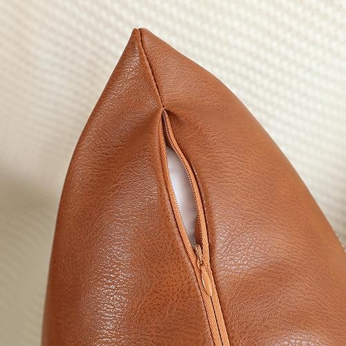 Miniatura 10 de MANDIOO Juego de 2 fundas de cojín decorativas de piel sintética de estilo bohemio a rayas de 12 x 20 pulgadas, modernas y lujosas, para sala de