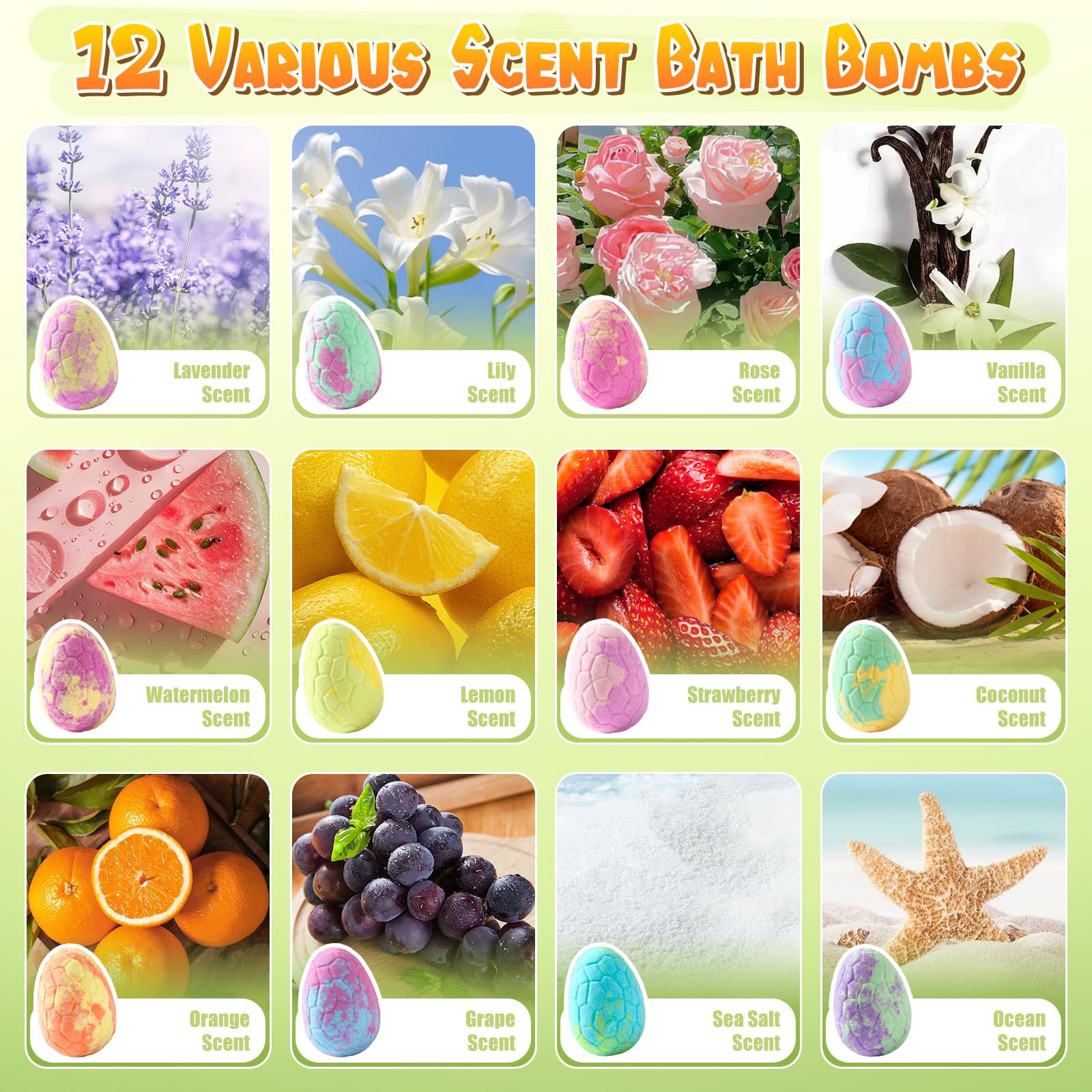 Bombes de Bain pour Enfants Surprise,12Pcs Boule de Bain Jouets Dinosaures Bubbles Cadeau de Bombes Douche Aromatherapie Jouets Fournitures de Loisirs Créatifs Anniversaire pour Garçons Filles