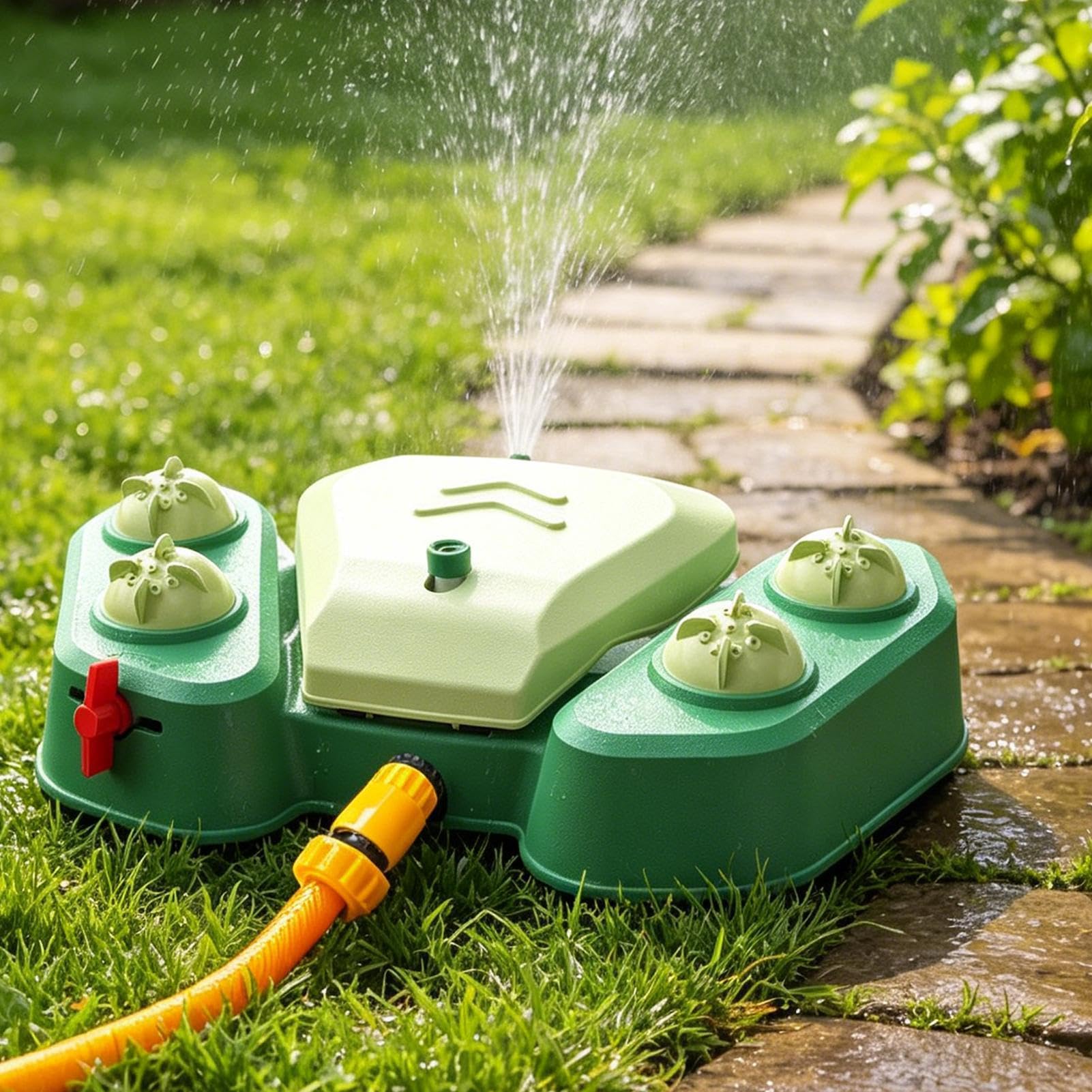 Fuente de Agua para Mascotas Exterior Fuente Activada por Paso | Bebedero Activado por Pata de Perro para Jardín Césped Patio Verano