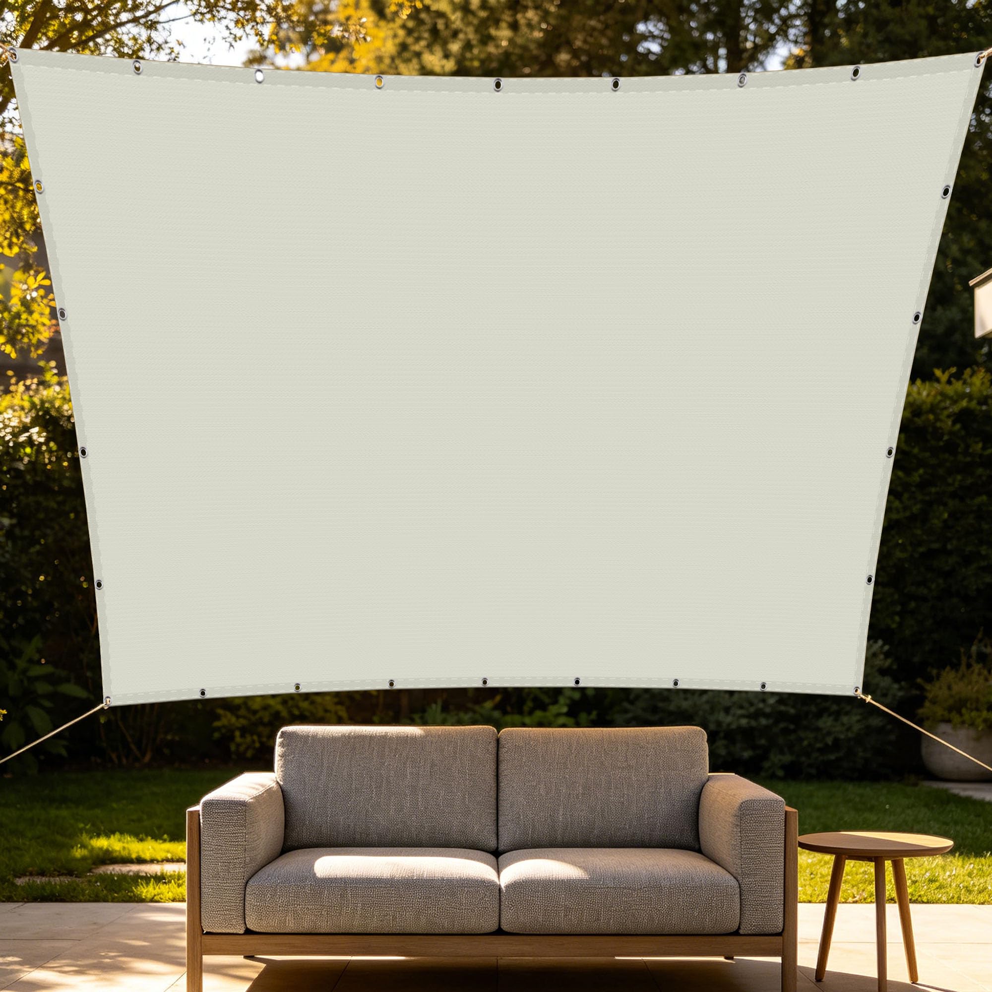 Voile d'ombrage étanche 1,2x2,2m blanc cassé pour balcon