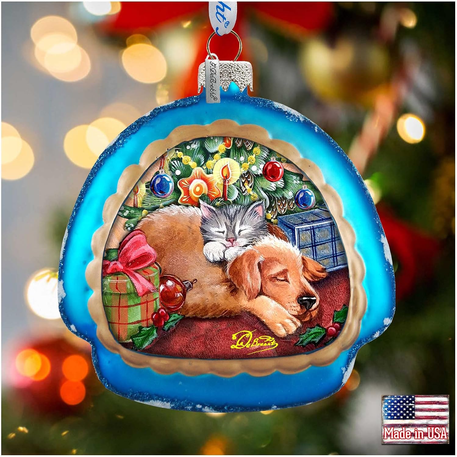 Furry Friends Glass Ornament Holiday Splendor Wildlife by G.DeBrekht 756-016