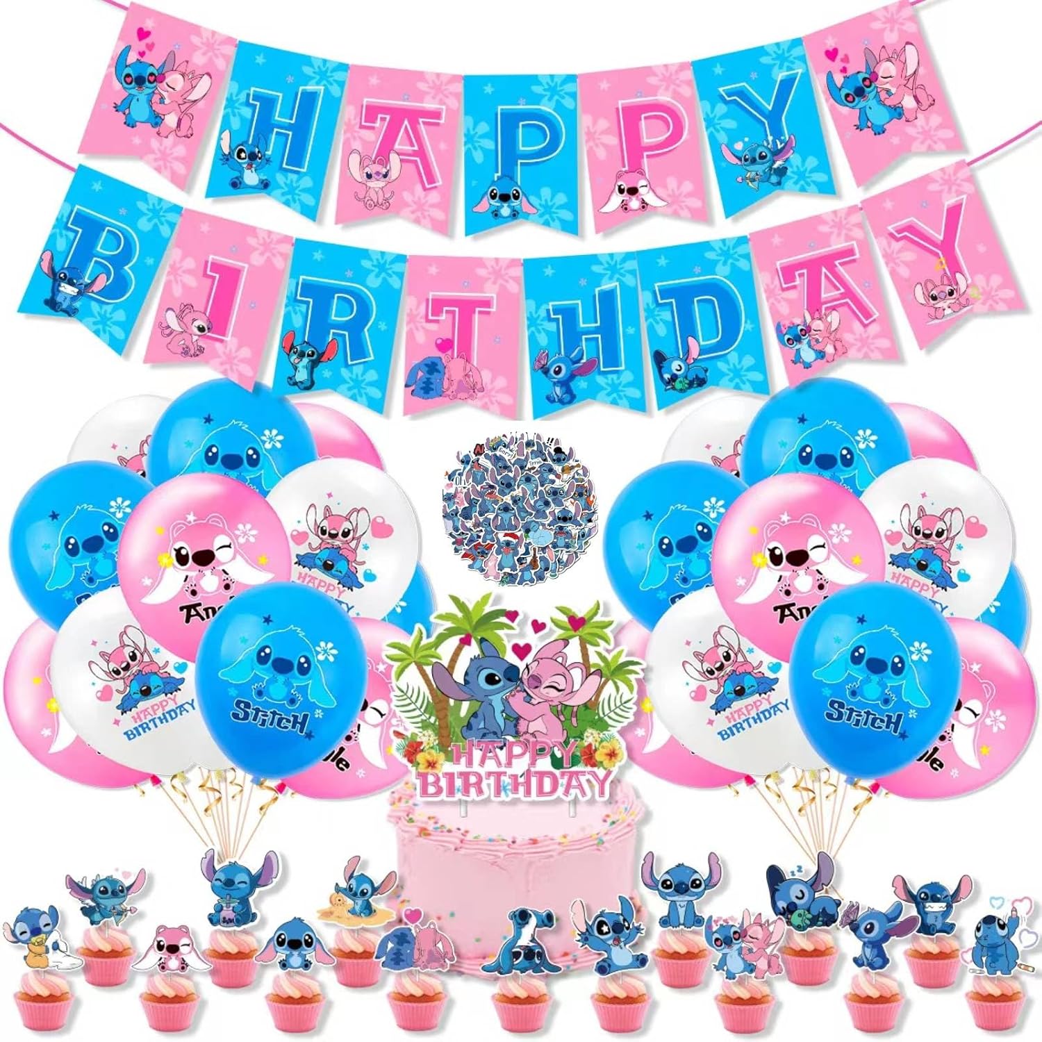 87PCS Stitch Party Supplies Stitch Birthday Decorations