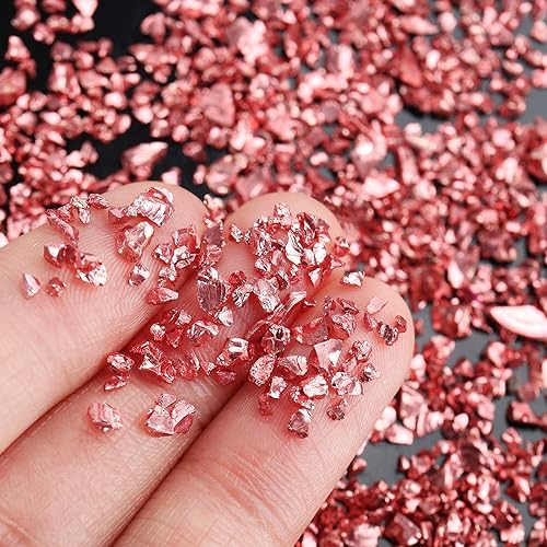 Miniatura 8 de Chips de vidrio triturado irregular, 3.53oz de piedras metálicas gruesas con purpurina para arte de uñas, relleno de molde de resina, manualidades