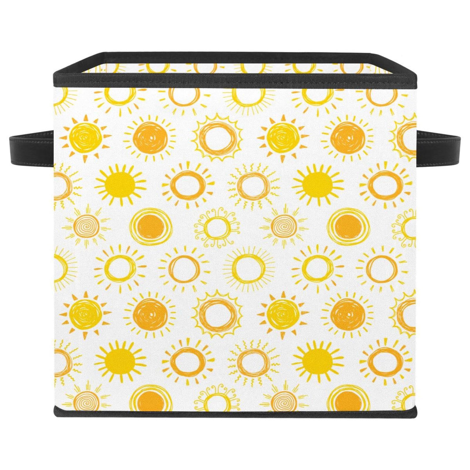 Boîte de rangement pliable tissu cube pour vêtements livres placard maison jaune