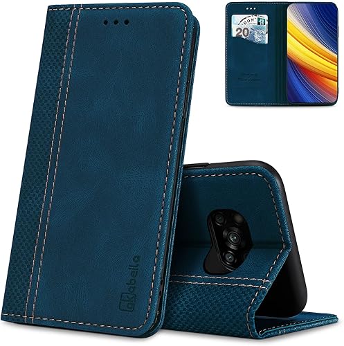 Funda para Xiaomi Poco X3 X3 Pro, funda tipo cartera con cierre magnético con tarjetero Xiaomi Poco X3 NFC Flip Folio funda protectora de TPU a