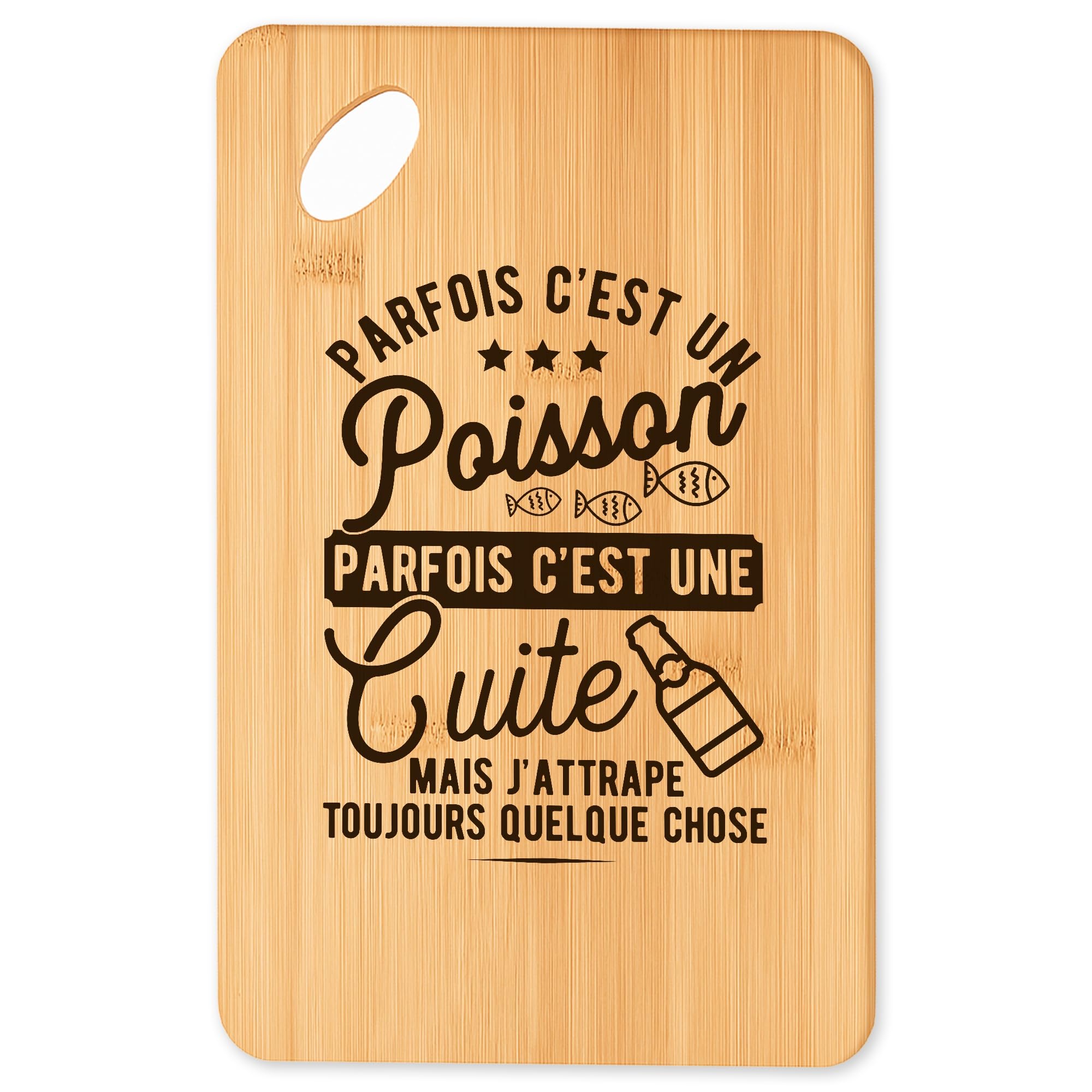 Planche à découper Peche 29 : plateau apéro bambou et cuisine barbecue