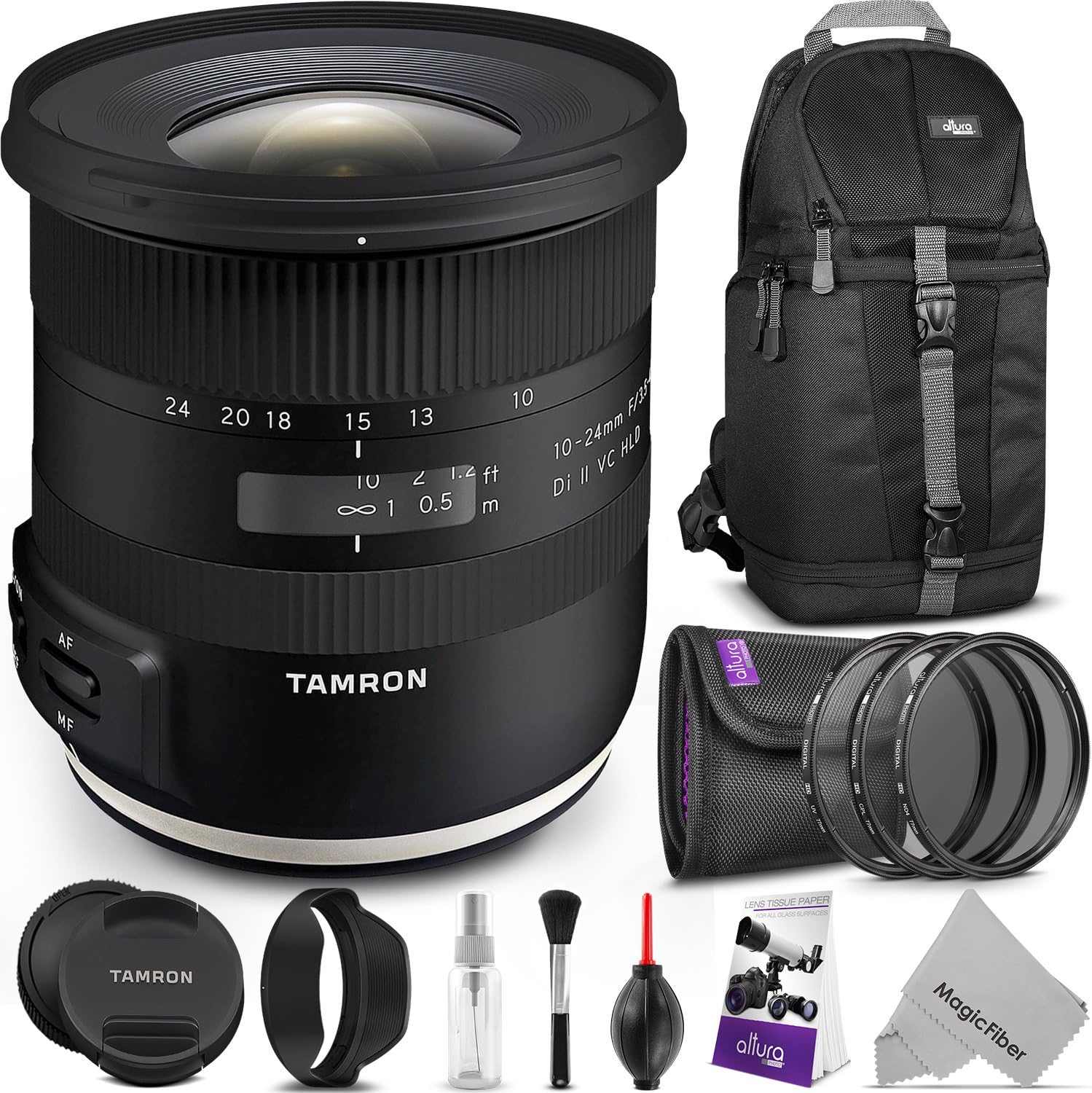 Tamron 10-24mm f/3.5-4.5 Di II VC HLD Lens for CANON EF Cameras w/ Advanced Photo and Travel Bundle