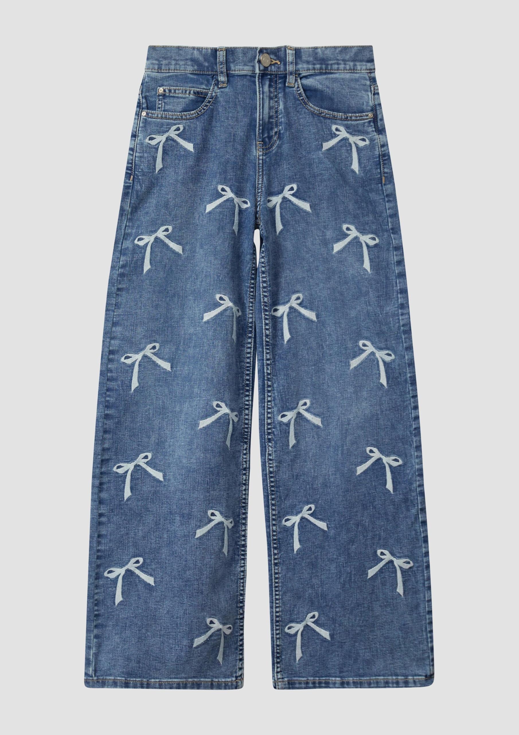 s.Oliver Wide Leg Jeans mit Stickerei/Regular Fit/Mid Rise