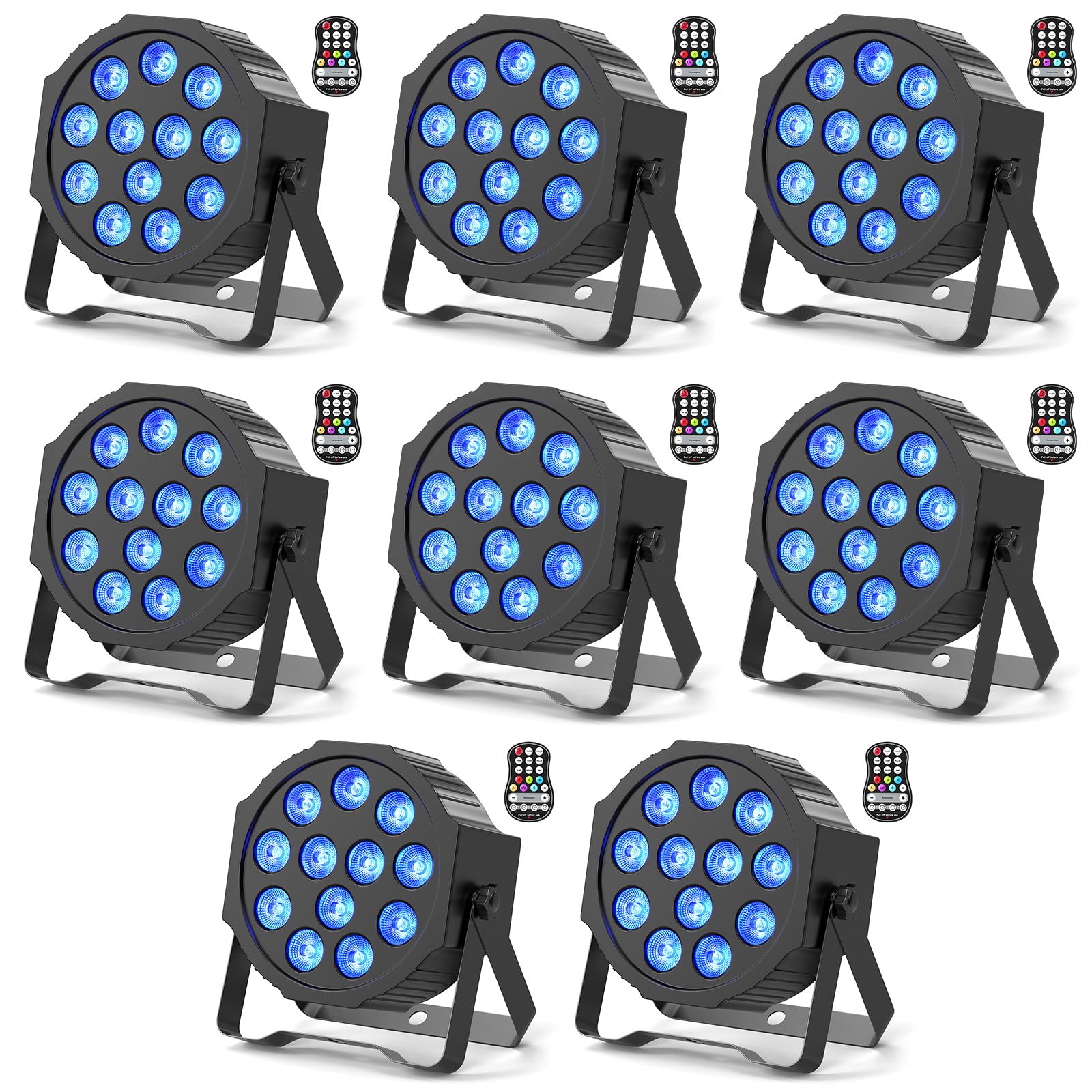 Photo 1 of HOLDLAMP Rechargeable Par Lights, RGBW LED Uplights, 8 Packs