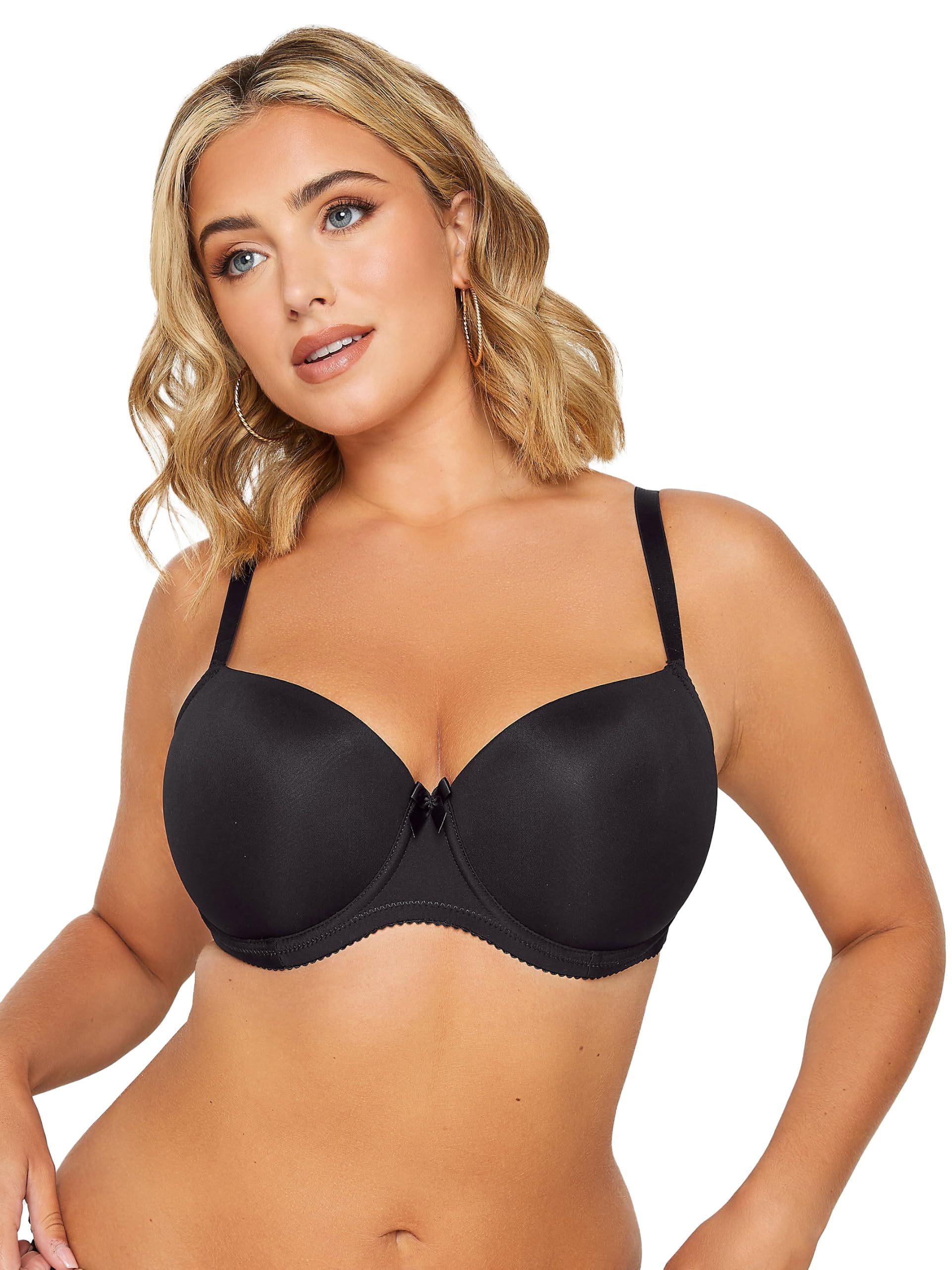 Yours Women's Moulded T-Shirt Bra in Black | Size: 38G