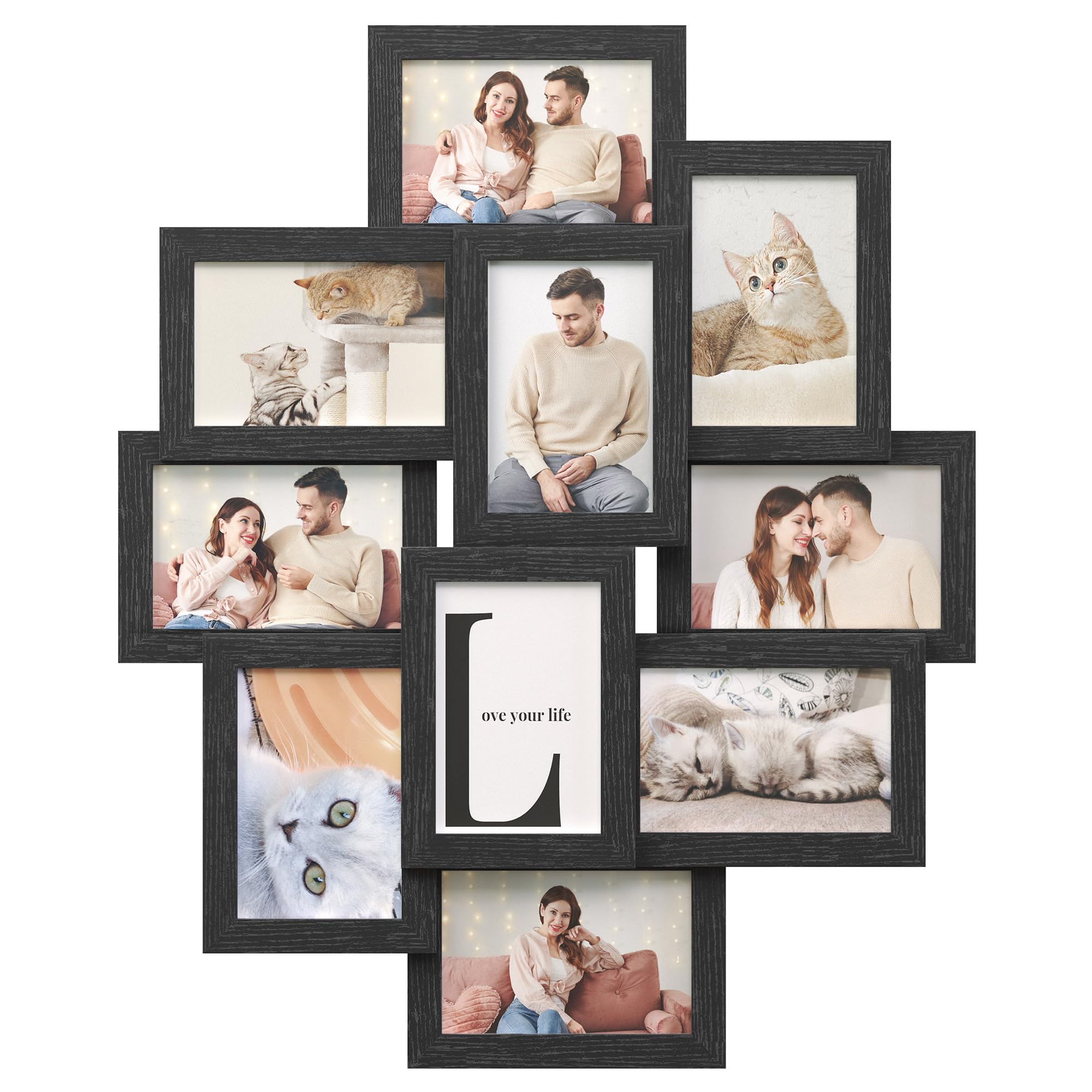 Songmics Collage Picture Frames 9pc 4x6 Photos Collage Wall Decor Black New