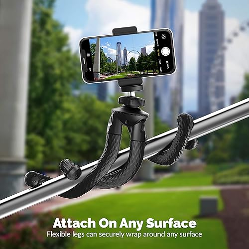 Miniatura 2 de SABRENT Trípode flexible universal para trípode estándar adaptador de montaje GoPro incluido (TP-FLTP)