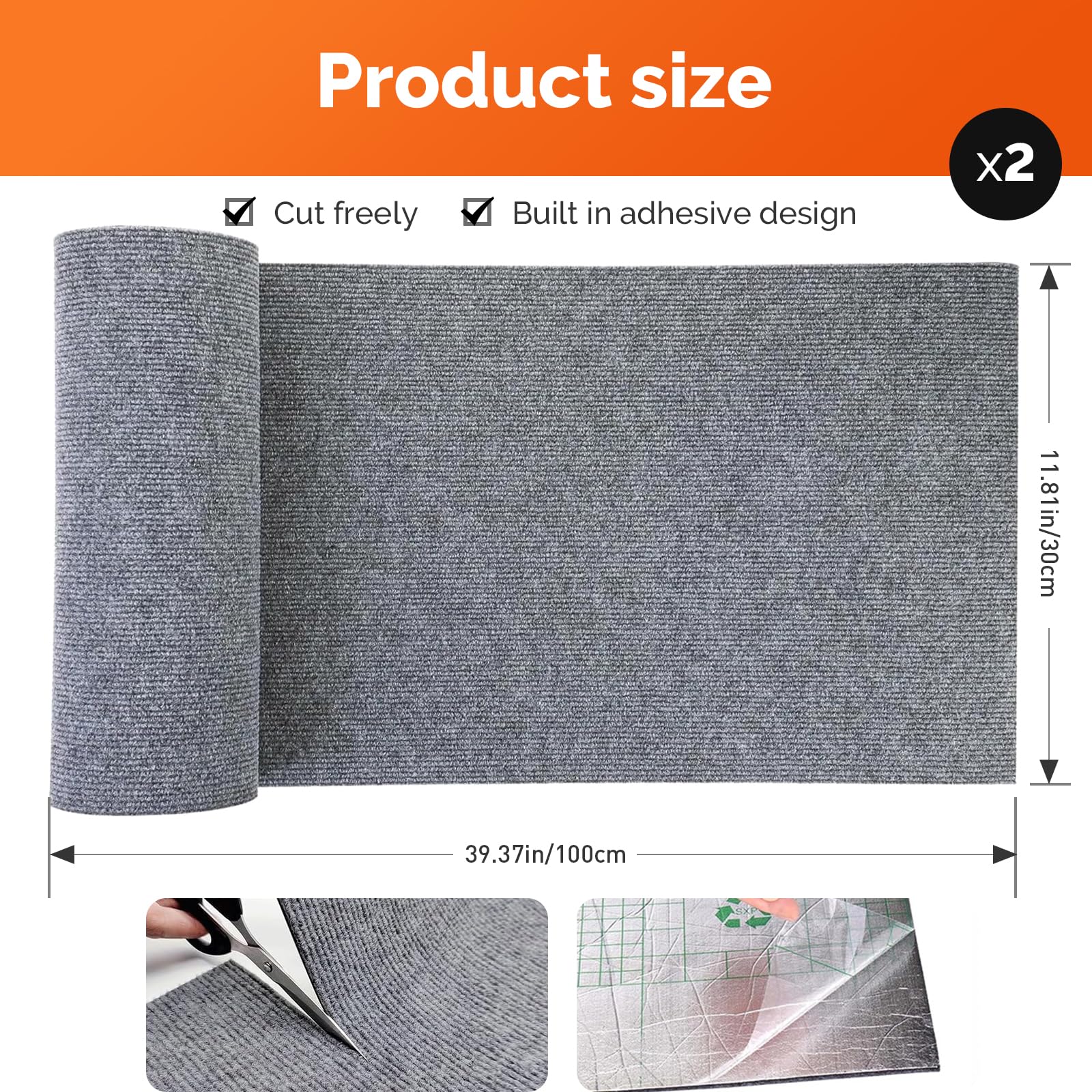 Tappetino Tiragraffi Per Gatti Autoadesivo - 2 Pezzi 100x30cm, Feltro Protettivo Per Divani E Mobili - Foto 5