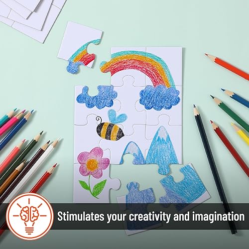 Miniatura 76 de Mr. Pen Rompecabezas en blanco - Paquete de 8, 28 piezas/paquete, 5.5 x 8.1 pulgadas, blanco, rompecabezas en blanco para dibujar