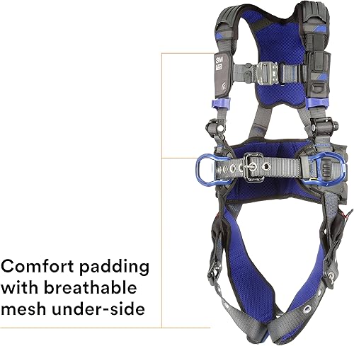 Miniatura 7 de 3M 1140183 DBI-SALA ExoFit X300 Arnés de seguridad de posicionamiento de construcción cómodo, protección contra caídas, anillos en D de espalda y