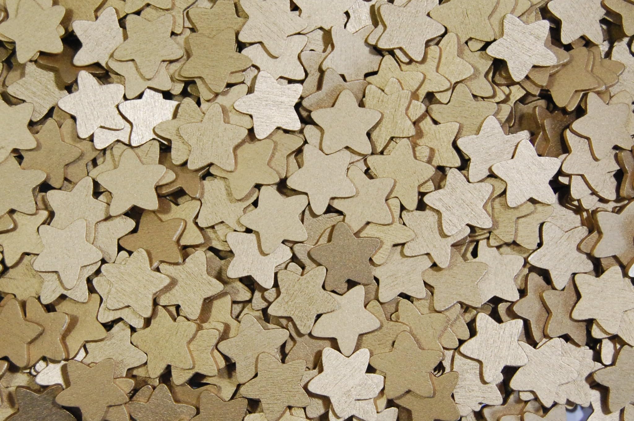 celloexpress 12mm Gold Wooden Stars - Embellishments Ideal for Crafting Scrapbooking Box Frames (Pack of 250)