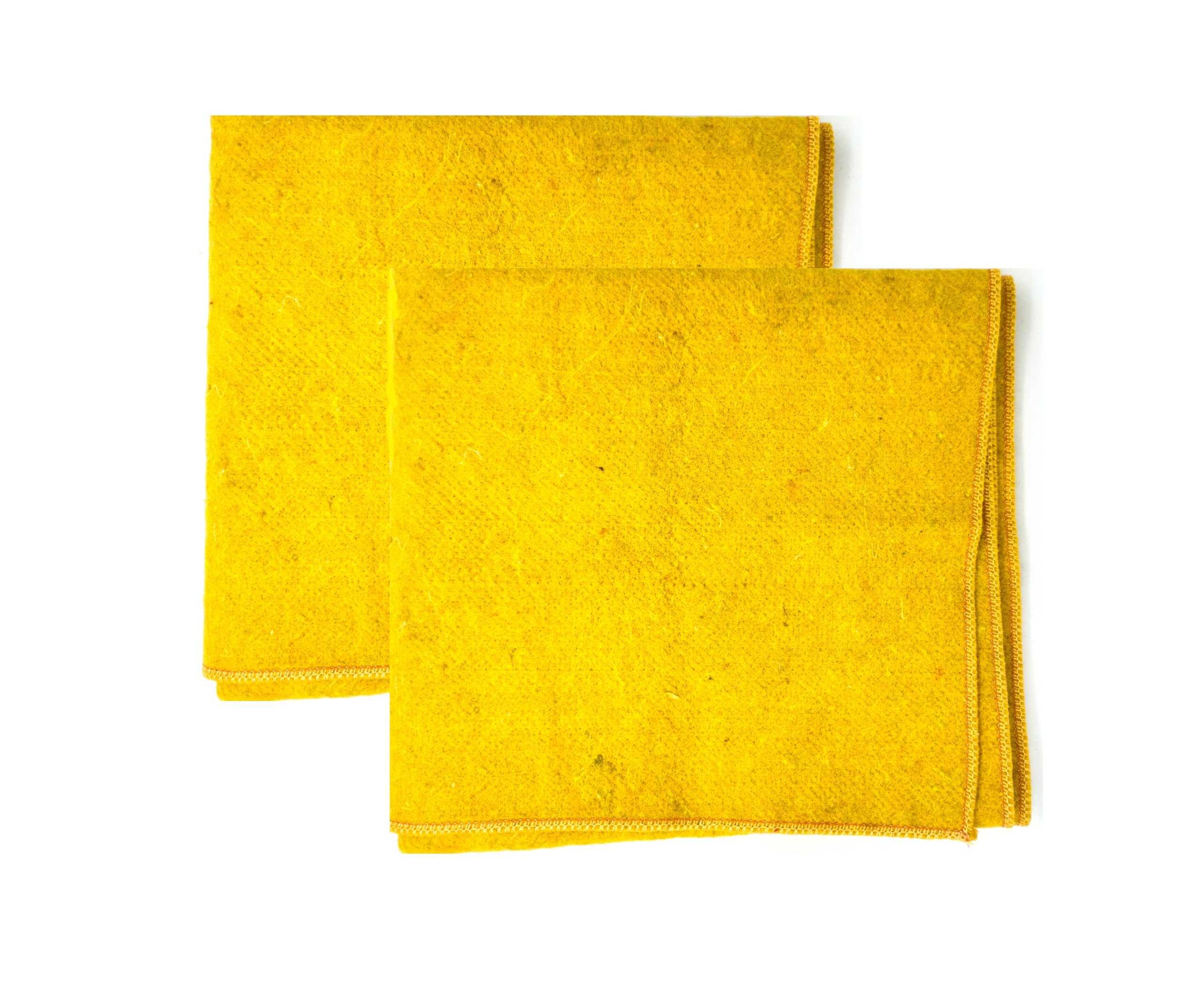 Yellow Woolen Aasan - Premium Wool Handcrafted Perfect Mat for Meditation & Prayers - Soft, Comfortable (Pack of 2 Aasan) (Size 24 x 30 Inch) PATITPAVAN