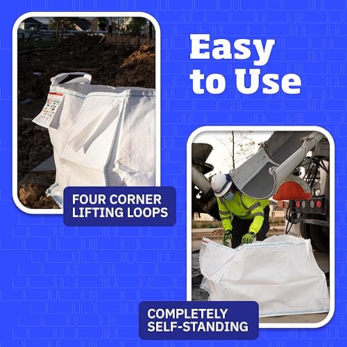 Miniatura 5 de DURASACK Bolsa de lavado de hormigón de polipropileno con parte superior abierta de 130 galones con forro de plástico (paquete de 5)