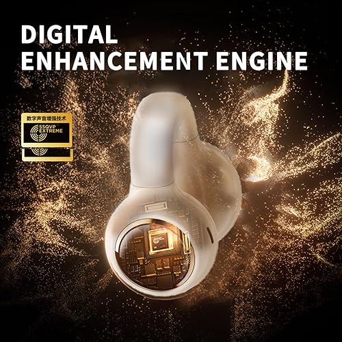 Miniatura 8 de JECHOIC Auriculares inalámbricos abiertos, conducción ósea Bluetooth, sin dolor, con lámpara de caballo para correr, estuche de carga, auriculares