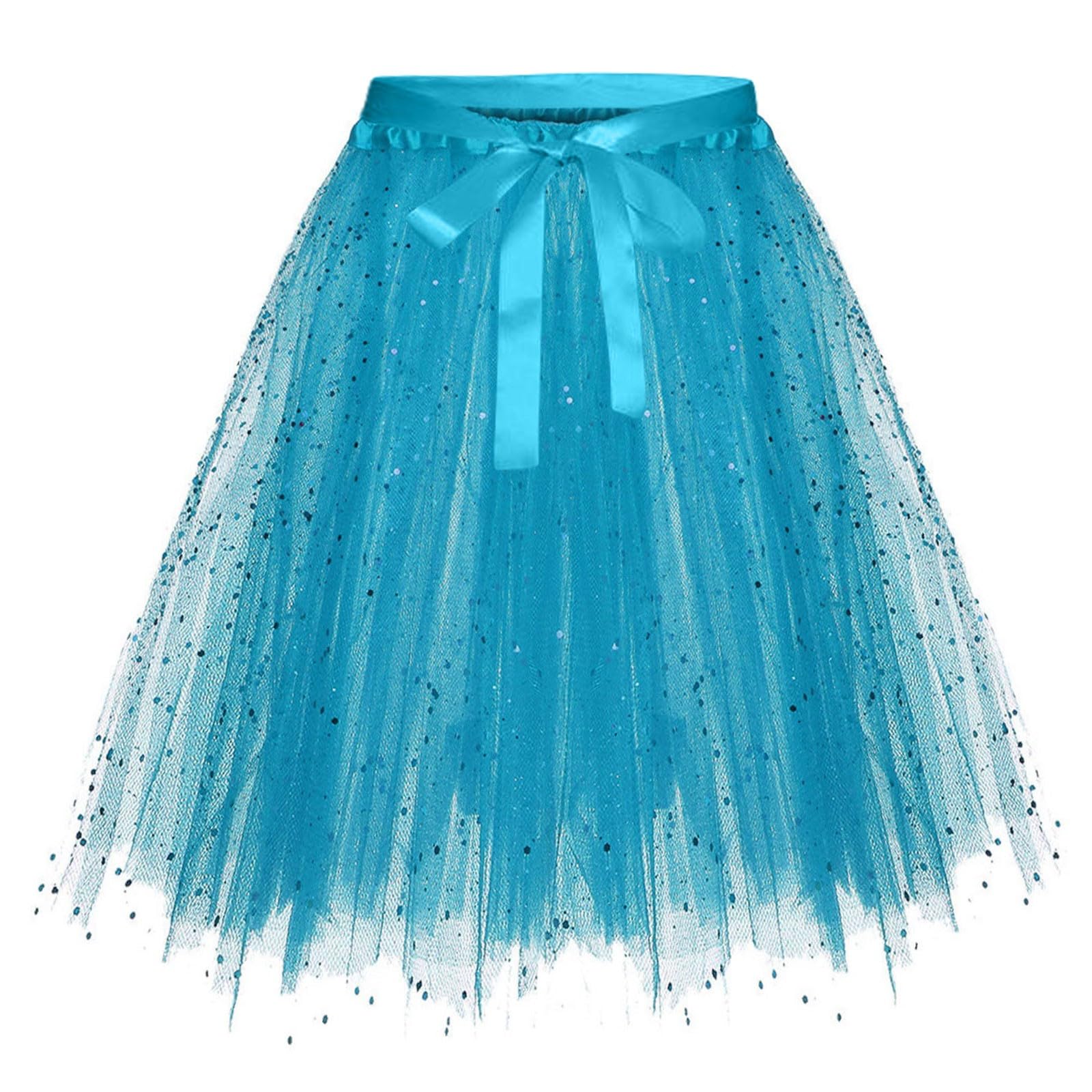 Cokbyavla Men's 2Blue Bridesmaid Petticoat Tutu For Wo,High Tutu Short Skirt Wo With Sequins Tutu Ballet Belly Dance Skirt Gold Petticoat For Wo Wo's Carnival Top Black(,S)