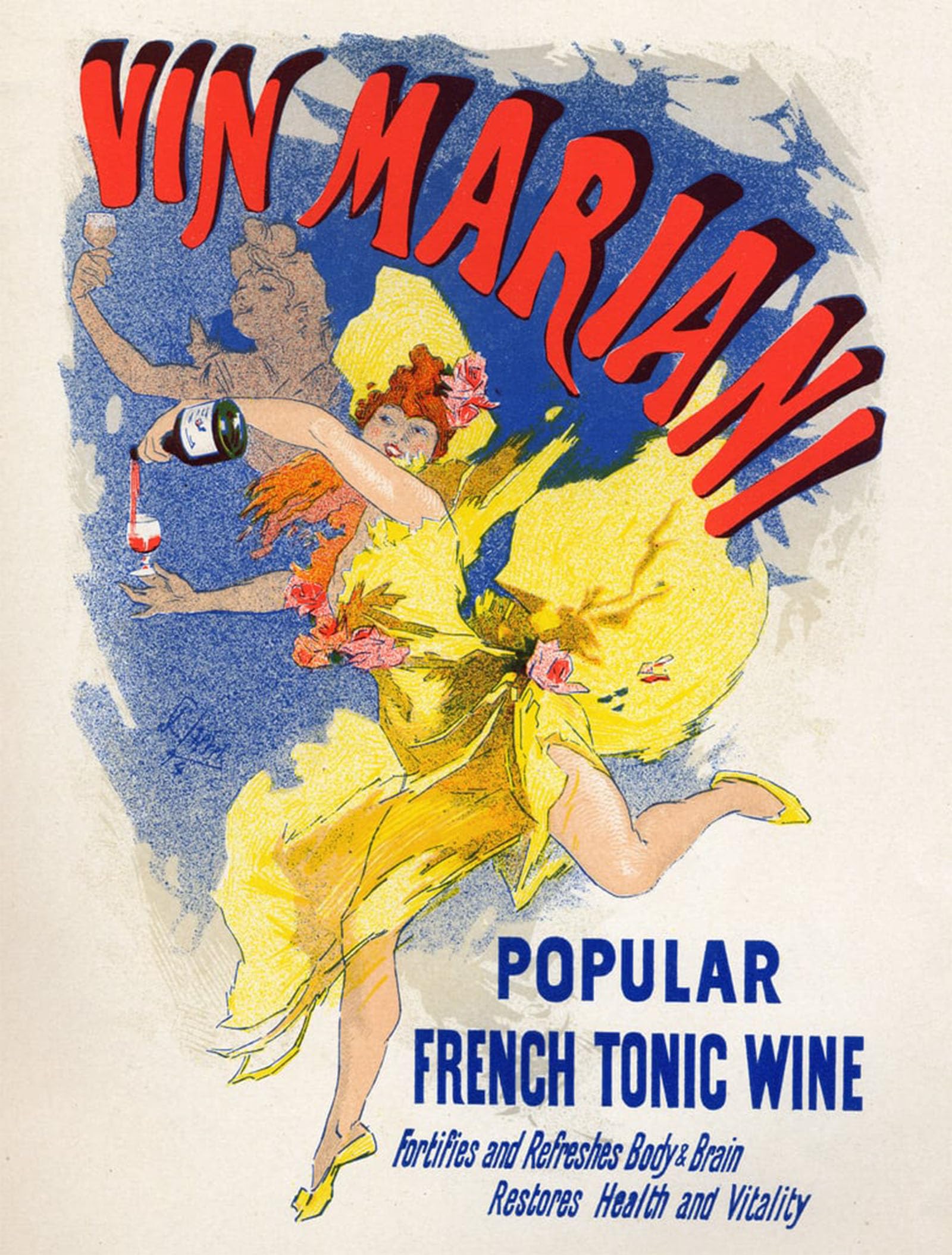 POSTERIIk Famous Animal Posters Vintage Picture Food and Beverage Mariani French Tonic Wine by Jules Cheret Modern Wall Decor for Home Decor 60x90cm